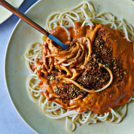 Vegan Sundried-Tomato Cream Pasta