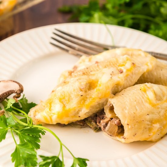 Philly Cheese Steak Stuffed Shells