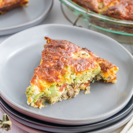 Sausage and Veggie Crustless Quiche