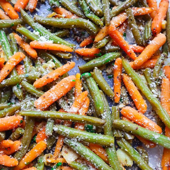 Roasted Green Beans and Carrots