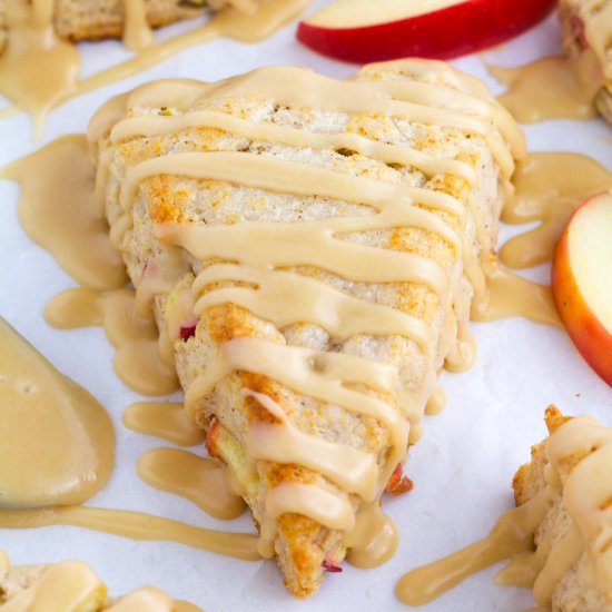 Moist Apple Scones with Maple Glaze