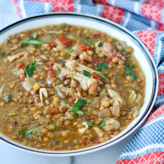 Instant Pot Chicken & Lentil Soup