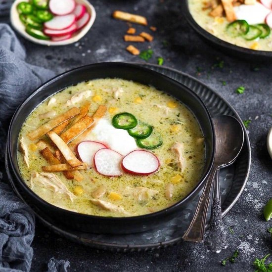 Green enchilada chicken soup