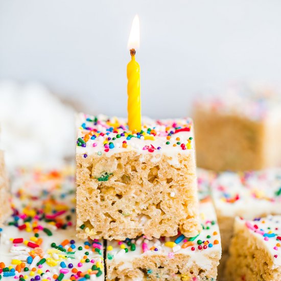 Birthday Cake Rice Krispie Treats