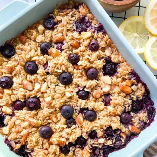 Lemon Blueberry Baked Oatmeal