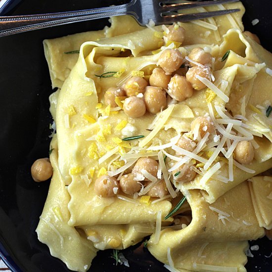 Handmade chickpea pappardelle