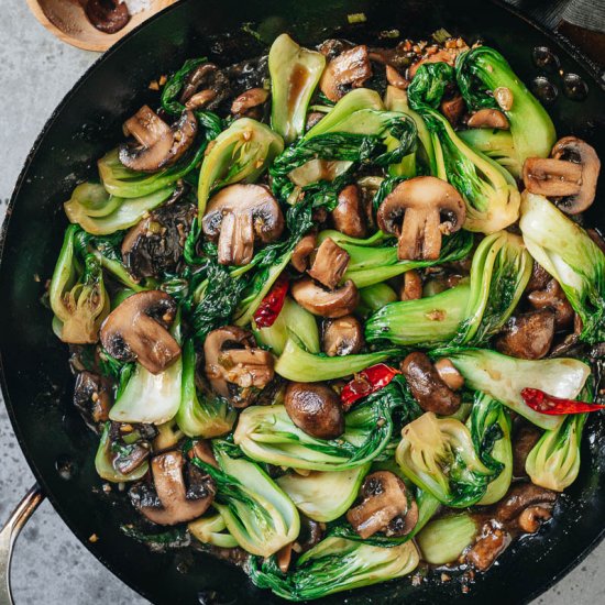 Bok Choy and Mushroom Stir Fry