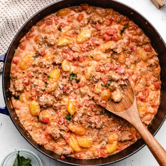 One Pot Creamy Sausage Gnocchi