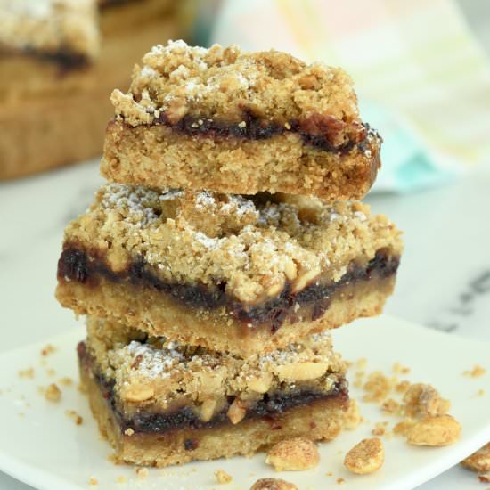 Peanut Butter & Jelly Crumb Bars