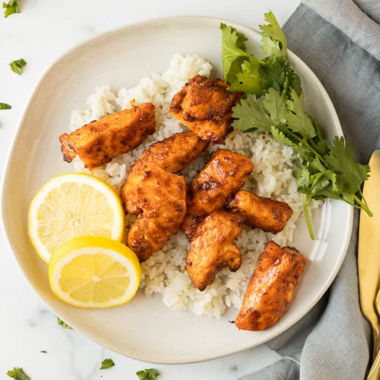 BBQ Air Fryer Salmon Bites