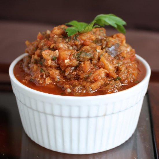 Traditional Moroccan Eggplant Salad