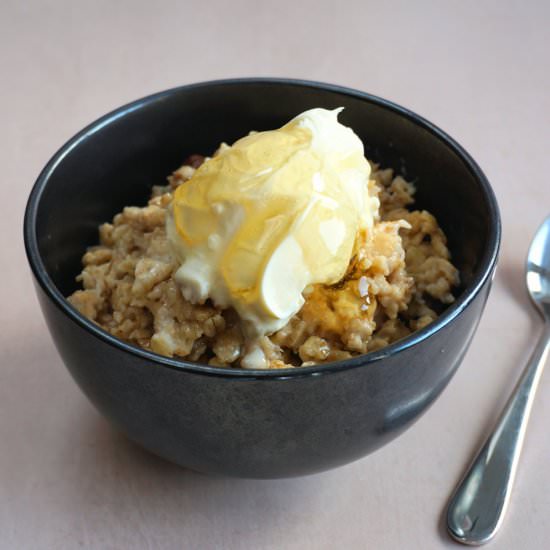 porridge with creme fraiche