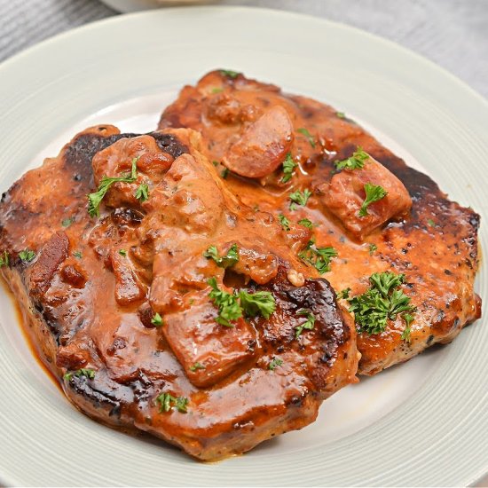 KETO TOMATO CREAM SAUCE PORK CHOPS