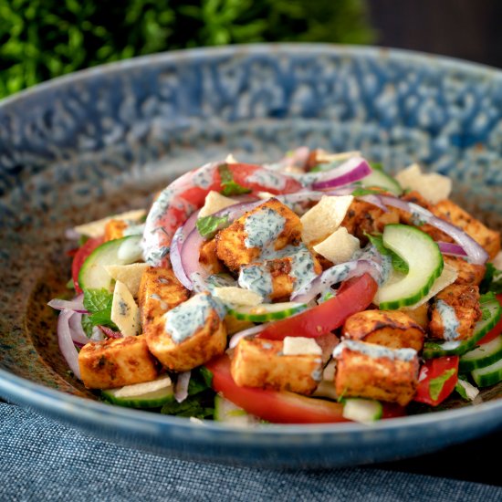 Paneer Salad with Raita Dressing