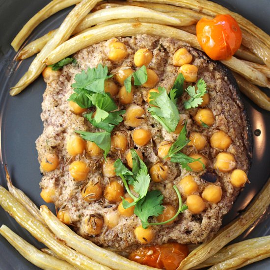 Stuffed portobellos with hummus