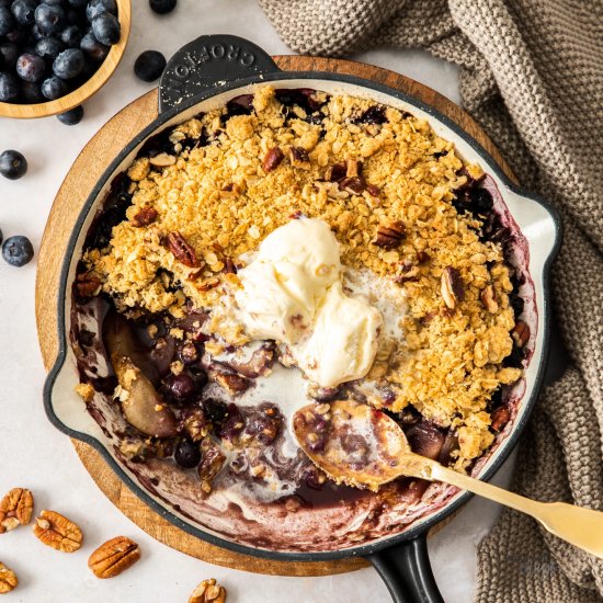 Blueberry and Pear Crumble