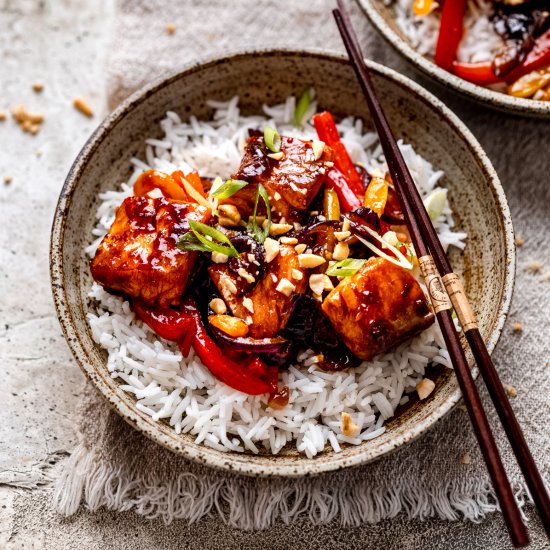 30 Minute Teriyaki Salmon Stir Fry