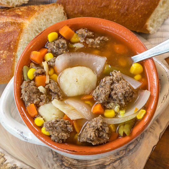 Hamburger Soup with Cabbage