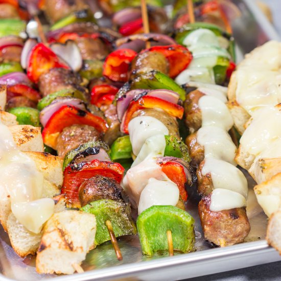 Sausage and Pepper Sandwich Kabobs