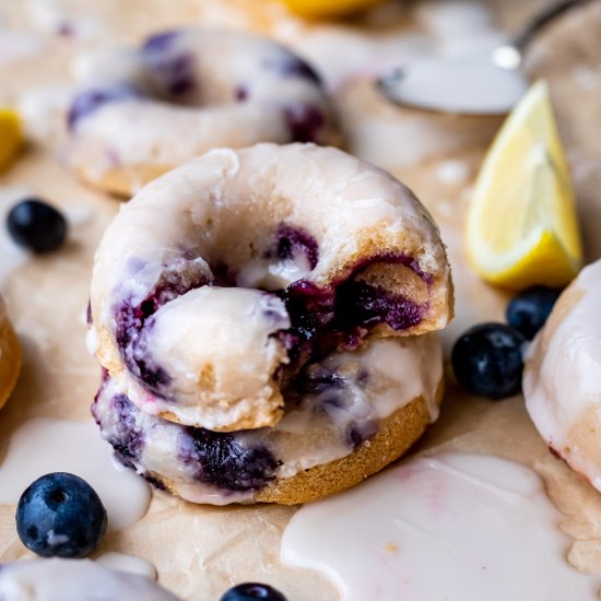 Lemon Blueberry Mochi Donuts