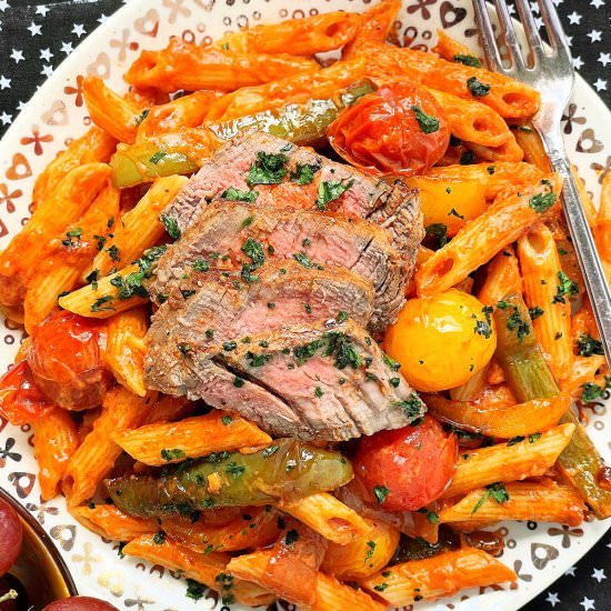 Creamy Fajita Steak Pasta