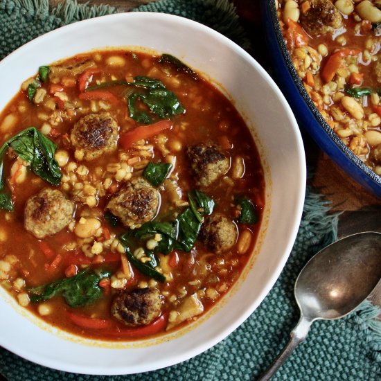 Barley, Spinach & Sausage Soup