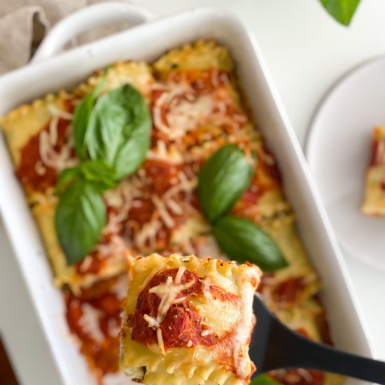 Vegetarian Spinach Lasagna Roll Ups