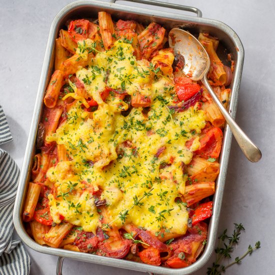 Puttanesca Vegan Pasta Bake