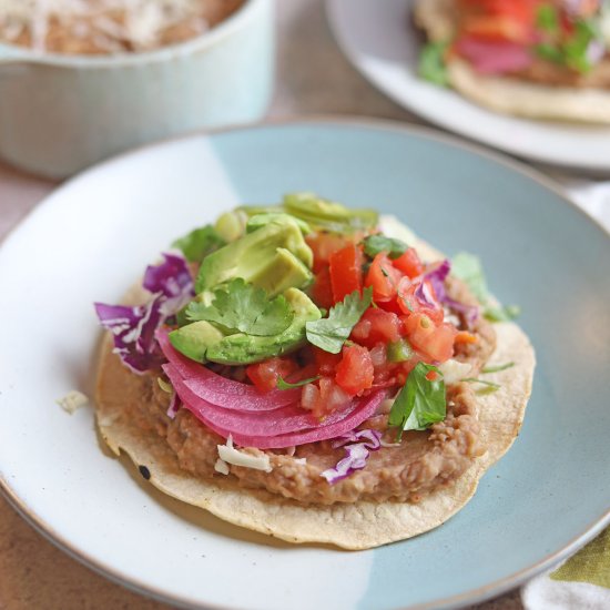 Refried bean tostada