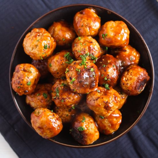 Glazed Asian Turkey Meatballs