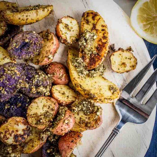 Roasted Pesto Potatoes