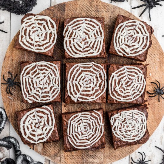 Spider Web Brownies