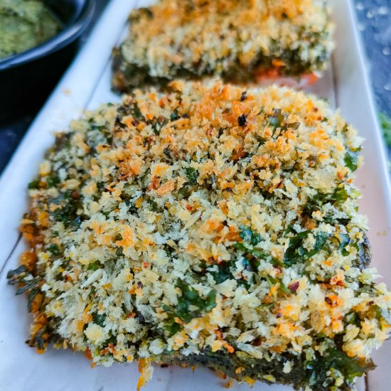 Easy Baked Pesto Crusted Salmon