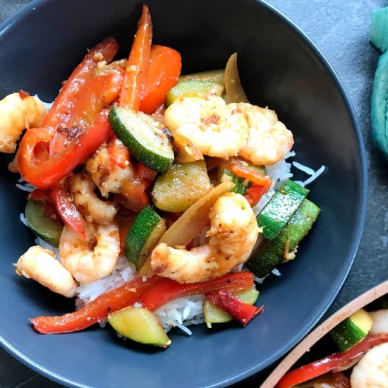 Shrimp with Rice and Vegetables