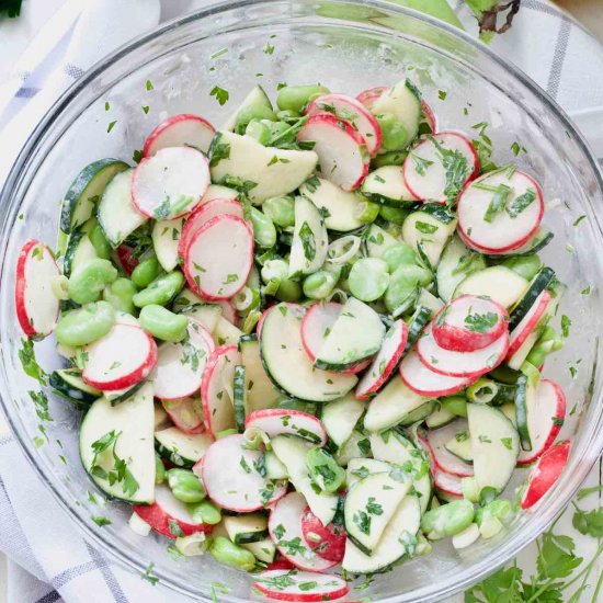 Broad Bean Summer Salad (Vegan)