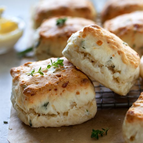 Quick Parmesan Herb Cream Biscuits