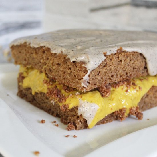 Coconut Cake with Saffron Cream