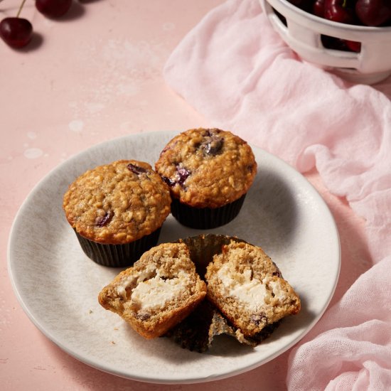 Cherry Muffins with Cream Cheese