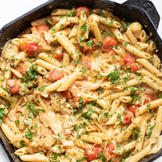 20 Minute Tomato Artichoke Pasta