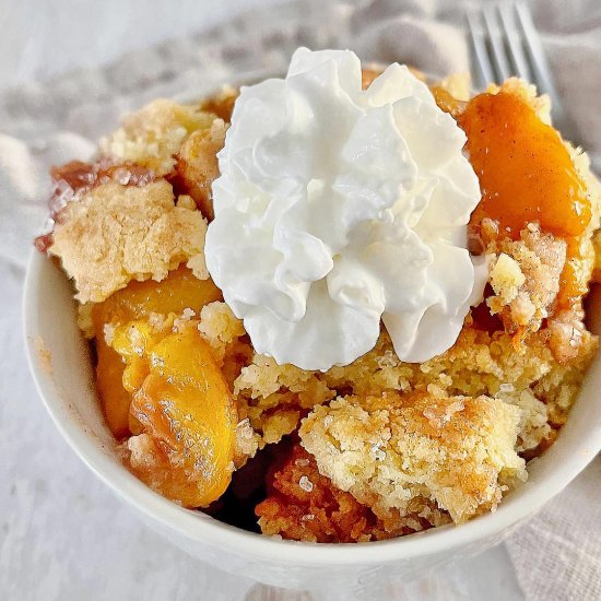 Roasted Peach Cobbler for Two