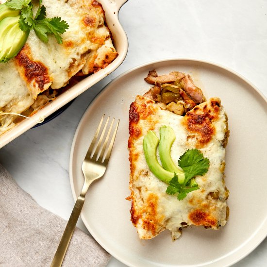 Hatch Chile Chicken Enchiladas