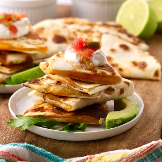 Simple Four Cheese Quesadillas