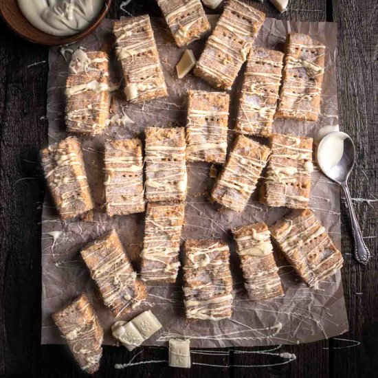 White chocolate shortbread fingers