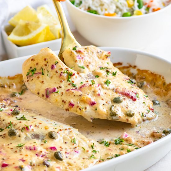 Baked Tilapia with Mustard Sauce