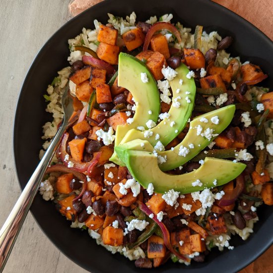 Sweet Potato Black Bean Rice Bowl