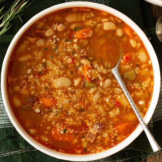 Bean, Barley, and Bacon Soup