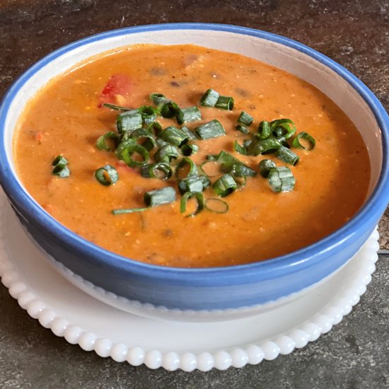 Creamy Black Bean & Pumpkin Soup