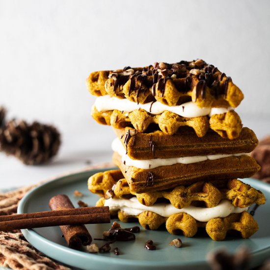 Pumpkin Spice Waffle Whoopie Pies