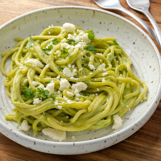 Creamy Green Spaghetti