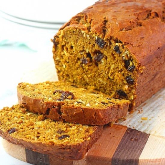 coconut raisin pumpkin bread